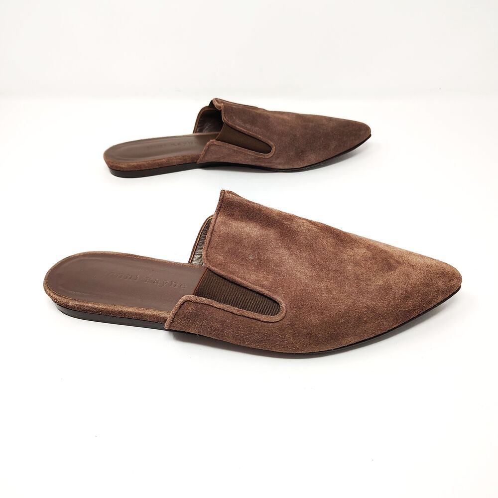 Jenni Kayne Womens 8 38 Shoes Flats Pointed Toe Suede Mules Slip On Brown - Picture 5 of 9
